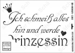 Schablone-Stencil A3 009-5382 Ich werde Prinzessin
